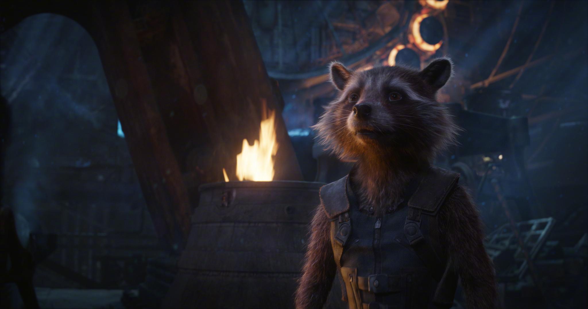 格鲁特,火箭浣熊超清剧照,这一幕非常喜欢!