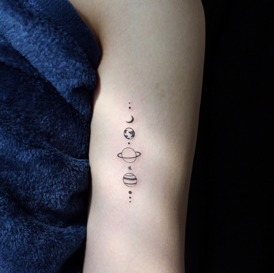 韩国小清新简约纹身图案,适合女生。Ins: vane_