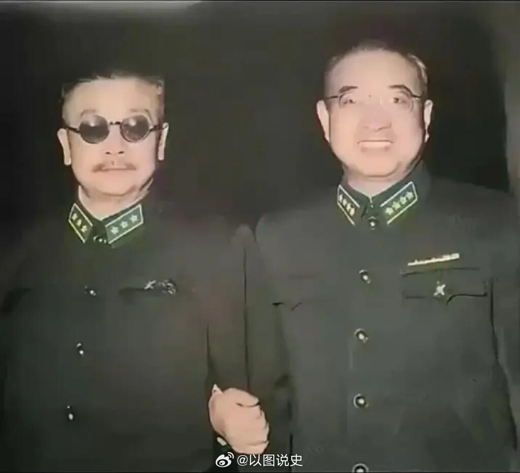 1955年陈赓大将与李克农上将合影|陈赓大将|李克农