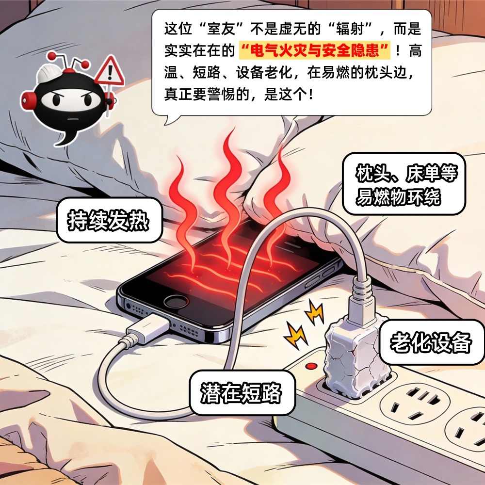 睡前手机放床头充电隐患大,专家建议保持1.5米距离|发热