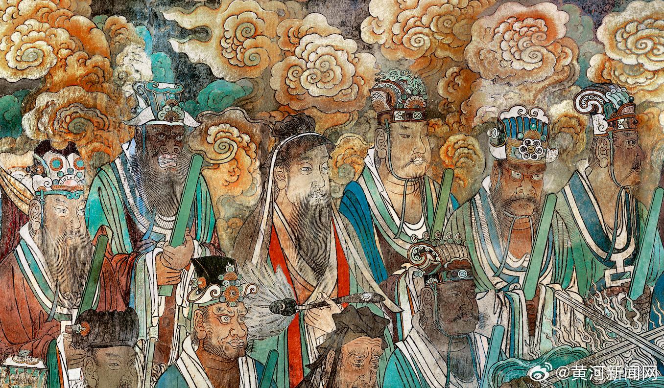 山西芮城永乐宫三清殿壁画《朝元图》展现唐宋遗风|山西省|壁画|永乐宫|朝元图|三清殿|唐宋|芮城|山西|遗风|道教|元始|天尊_新浪新闻