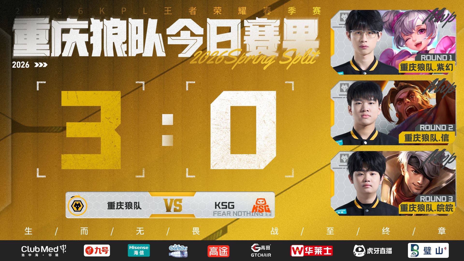 重庆狼队3比0胜KSG,斩获春季赛五连胜|王者荣耀|电竞赛事讨论|第一步|赛果|突破_新浪新闻