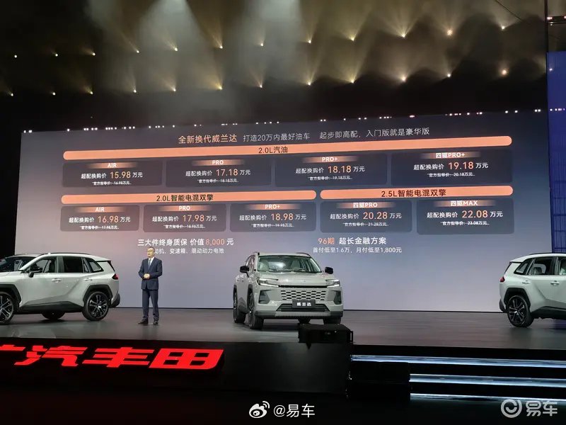 广汽丰田全新威兰达广州车展上市，超配换购价15.98万起