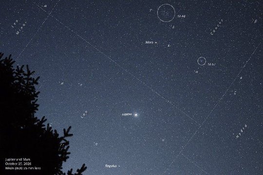 火星与木星合日:10月19日观测记录 火星与木星合日:10月19日观测记录