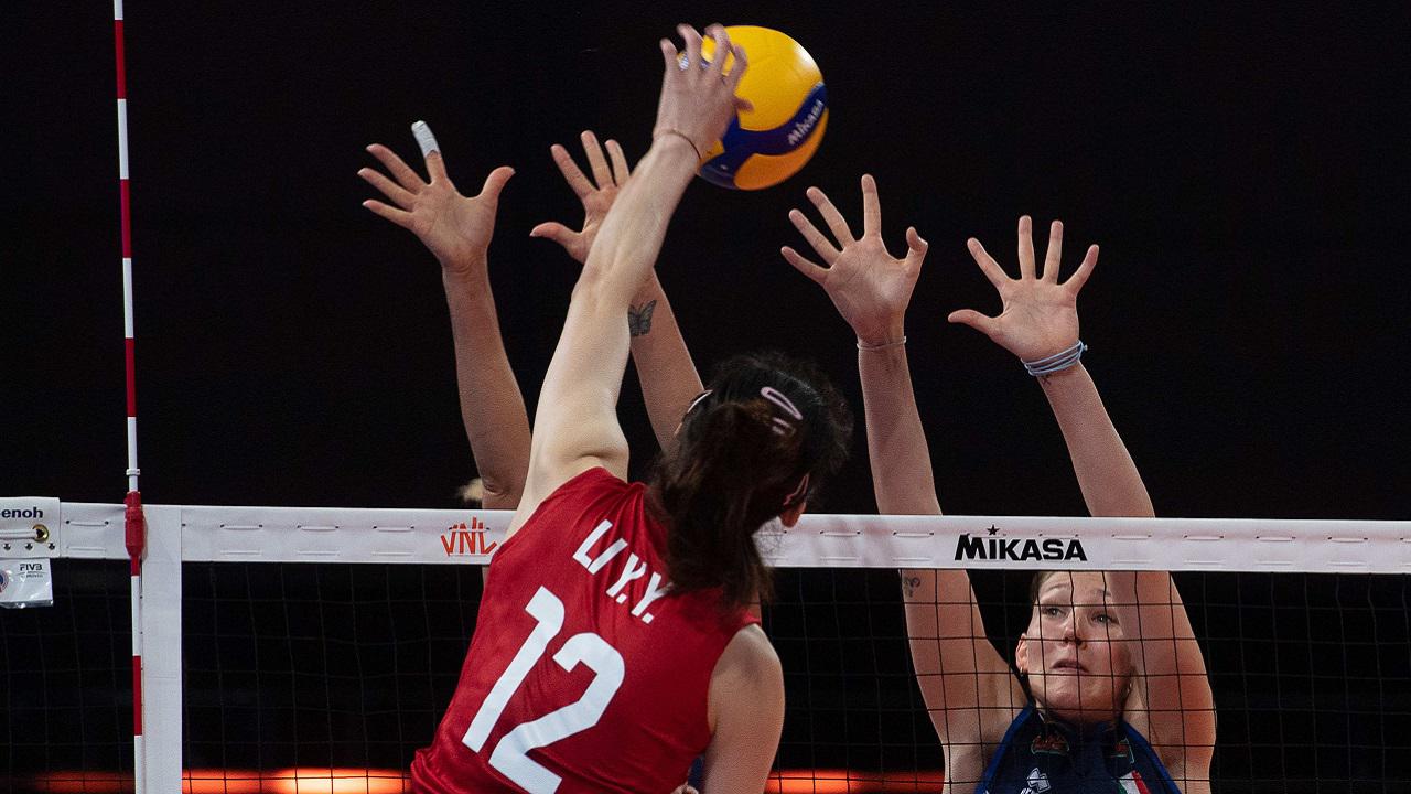 来一份意大利开胃菜~2021世界女排联赛中国3-0意大利hl