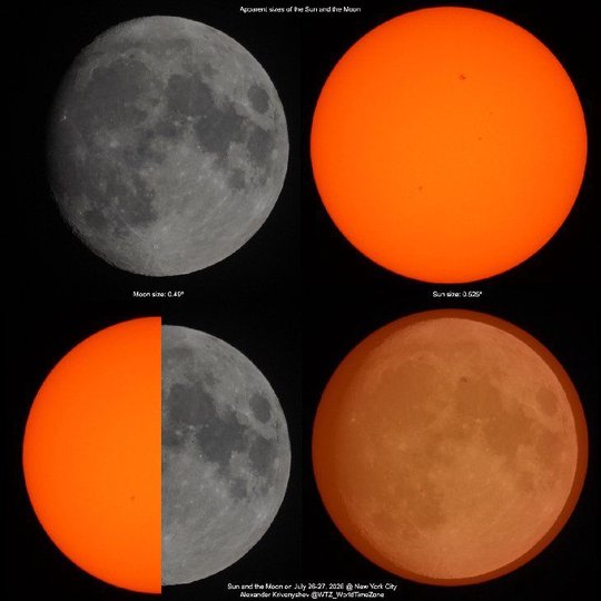 2026年8月12日月球将覆盖太阳形成日全食