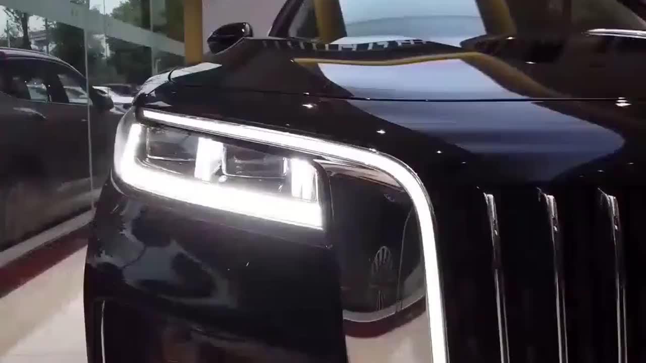 红旗h9大灯开启效果,流水灯炫酷!