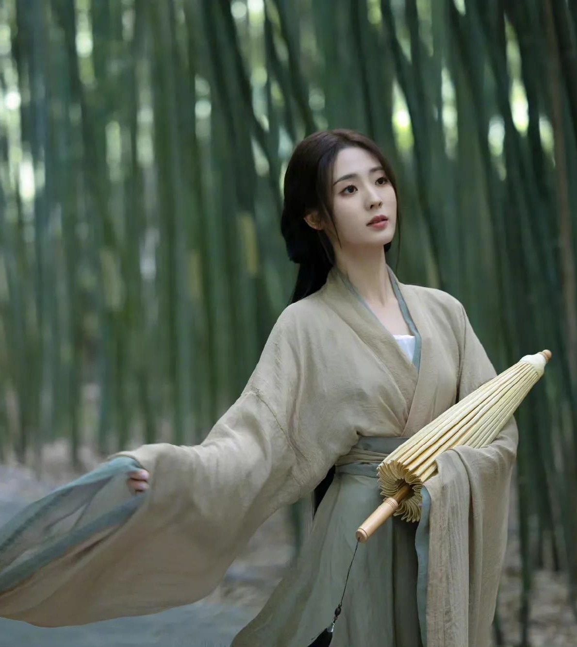刑菲竹林古风美照清冷素雅美丽纯净