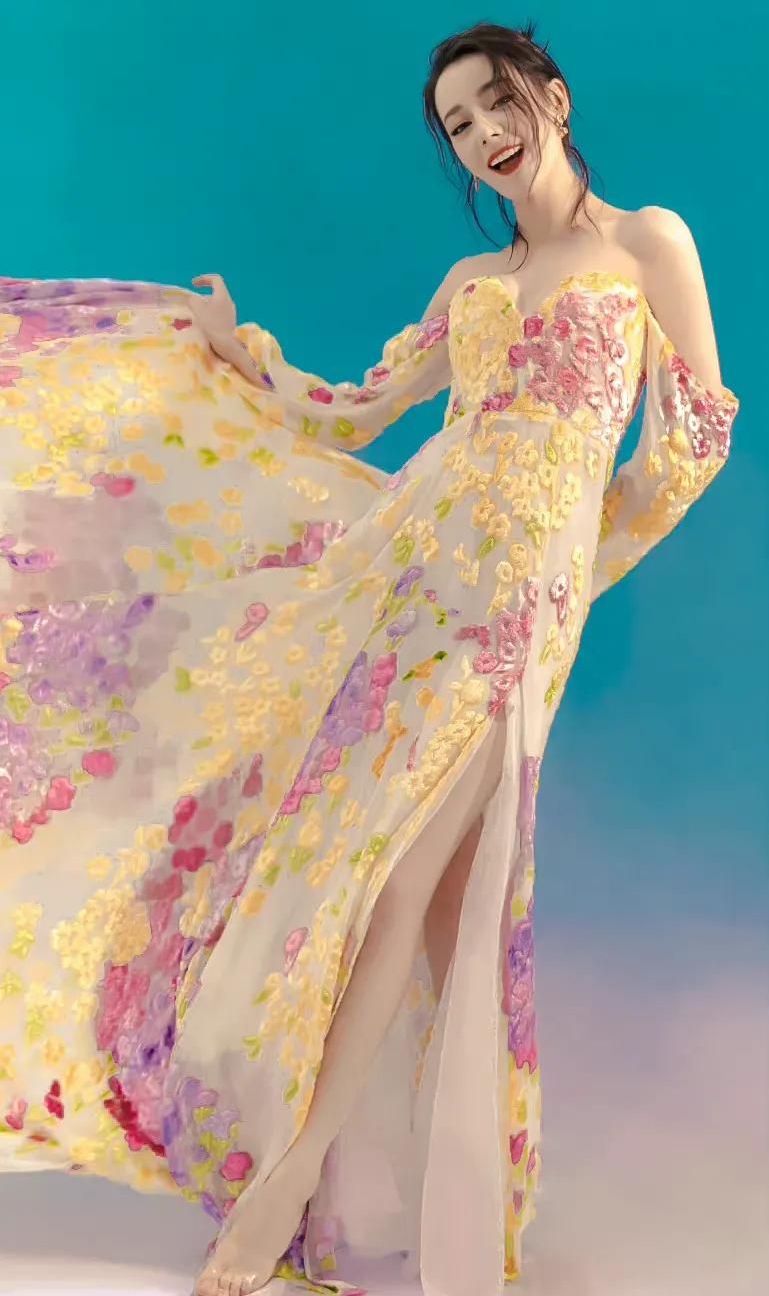 迪丽热巴花仙子造型,肤白貌美,明艳动人!__财经头条