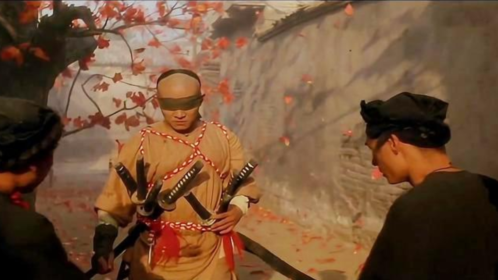 功夫武侠的巅峰场面,李连杰蒙眼开挂,以一敌百震撼无比!