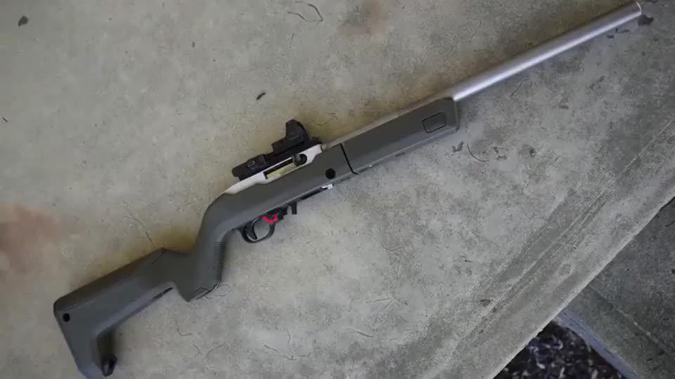 点22lr小口径生存步枪,靶场实弹射击测试,后坐力几乎没有