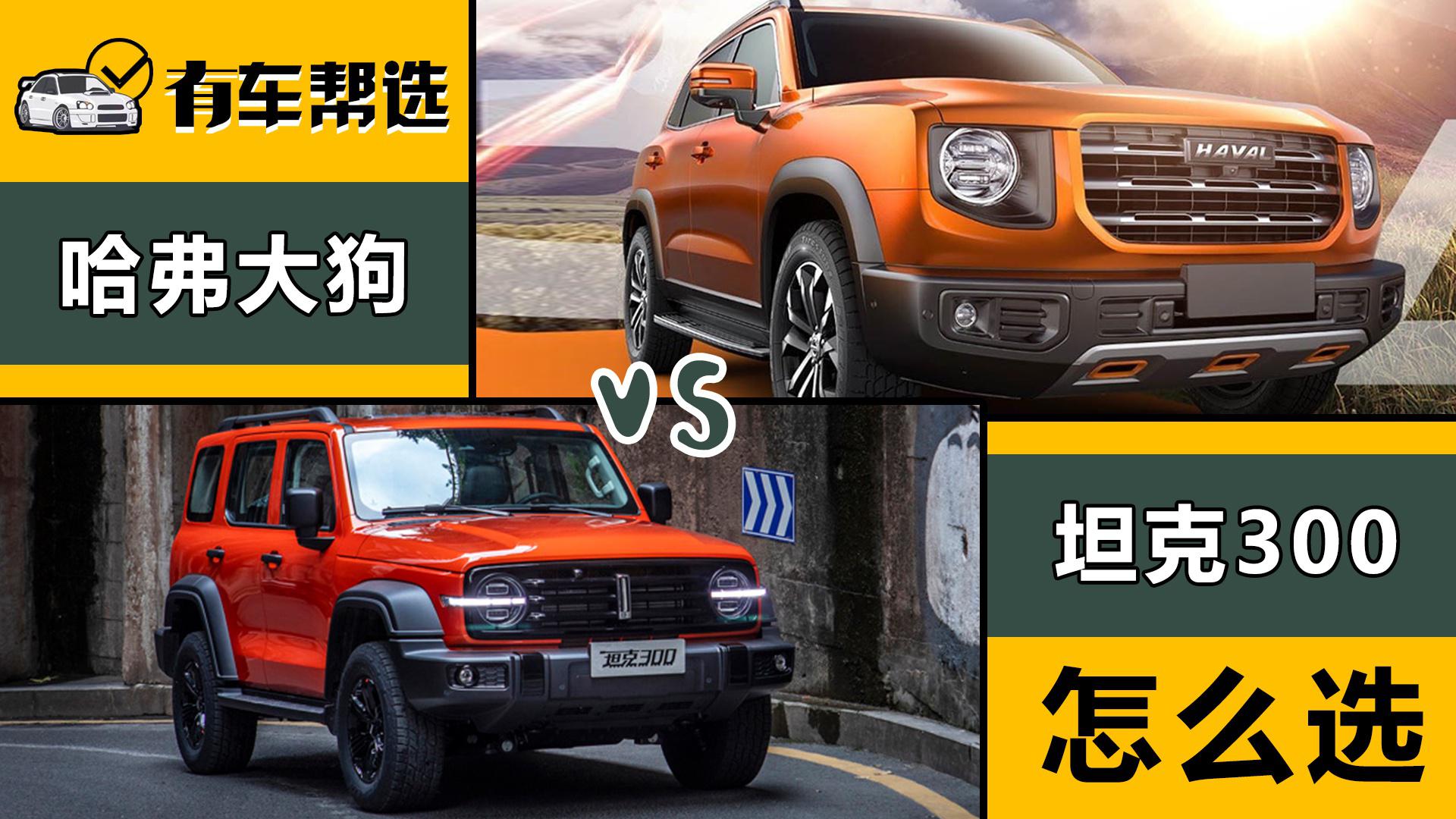 都是硬派外观的自家兄弟,哈弗大狗与wey 坦克300怎么选?