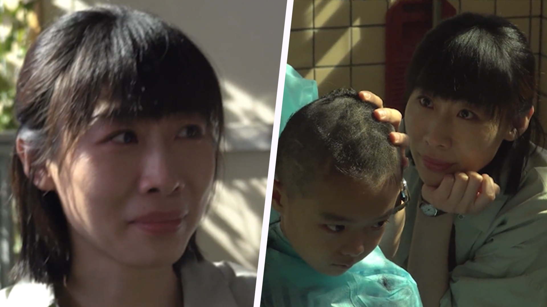 敬业又感动亲爱的小孩小女孩剃光头发任素汐共情地哭了