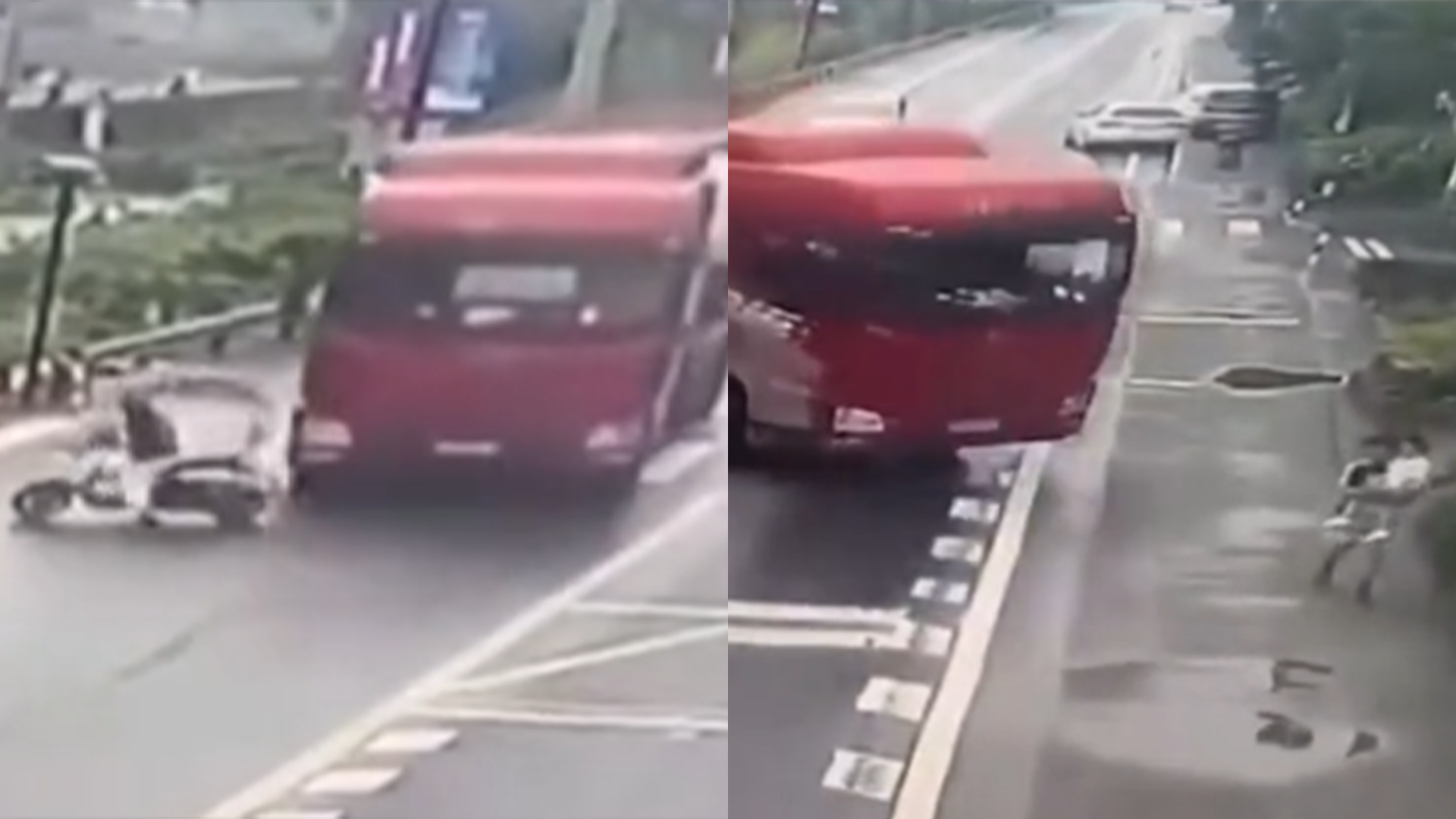 货车为避让电瓶车撞上抱娃行人!大人当场死亡,小孩粉碎性骨折_新浪新闻