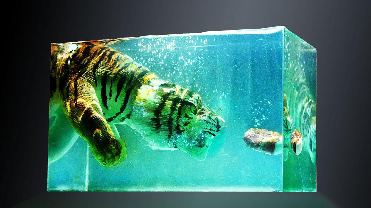 用环氧树脂制作水下3d老虎和鲨鱼,效果太赞了!