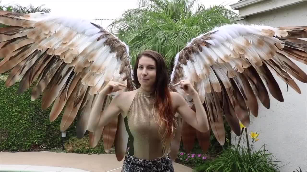美国女孩研发人造翅膀随着意识自如挥动想咋飞就咋飞