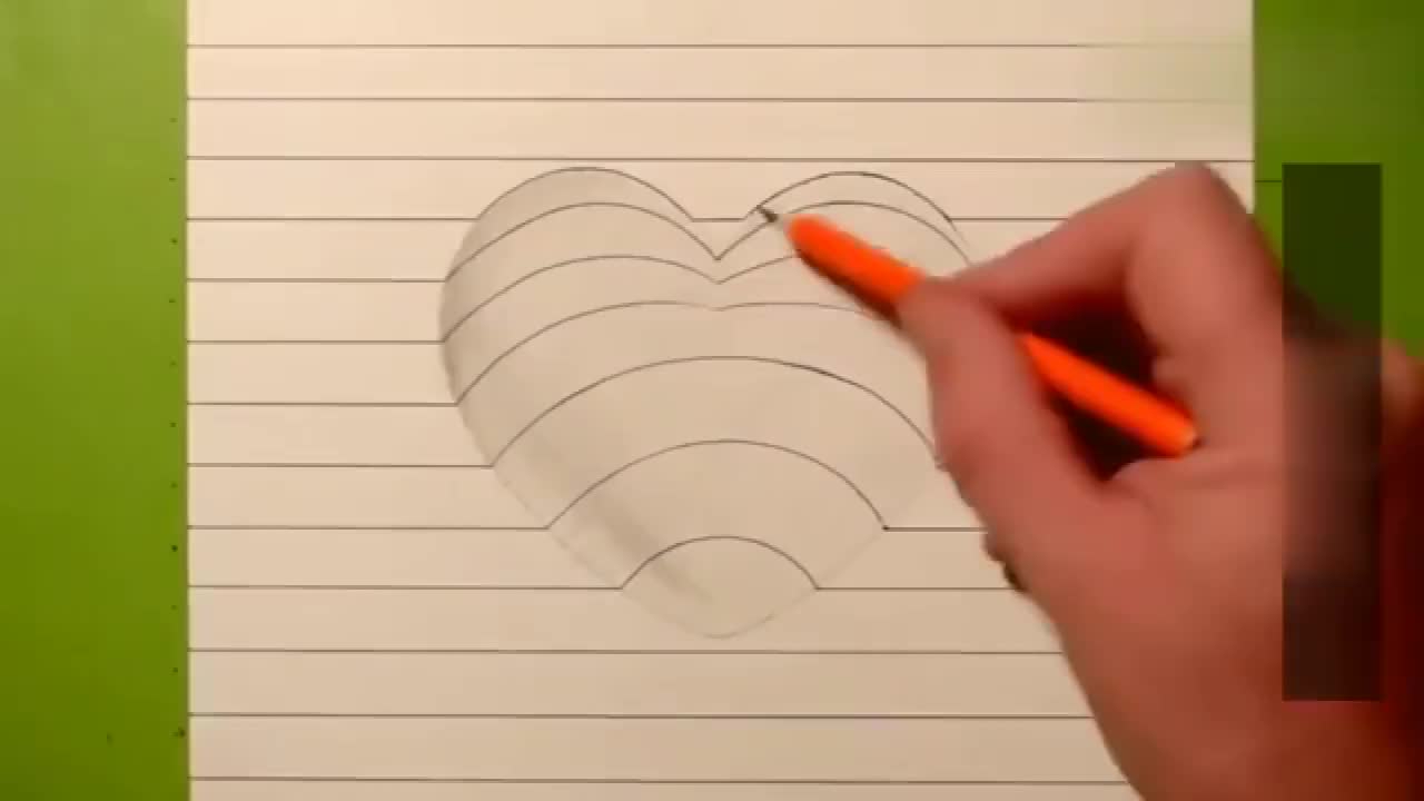 如何画一幅有立体效果的心形图可以学习一下