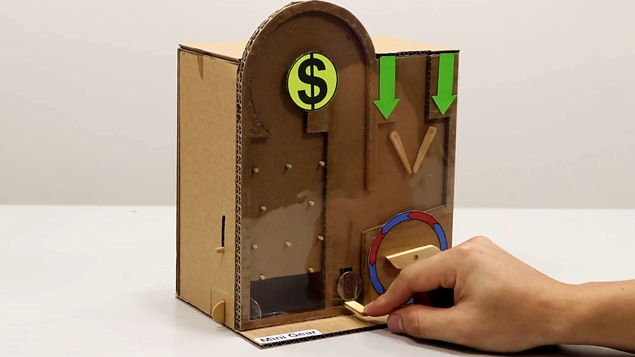 牛人创意diy,用纸壳自制一个"存钱罐",一键存币真好玩!