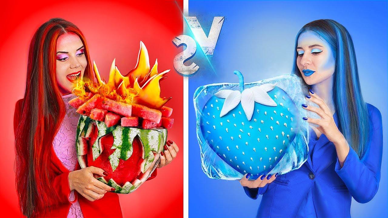 当"冰女孩"vs"火女孩",两人进行烹饪挑战,谁更胜一筹?