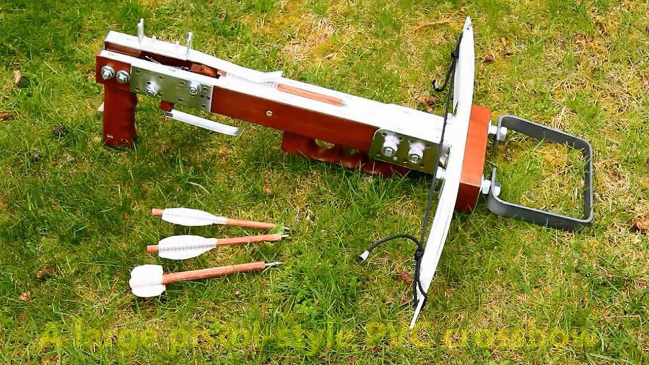 用实木和pvc制作一把威力十足的弓弩手艺太强了