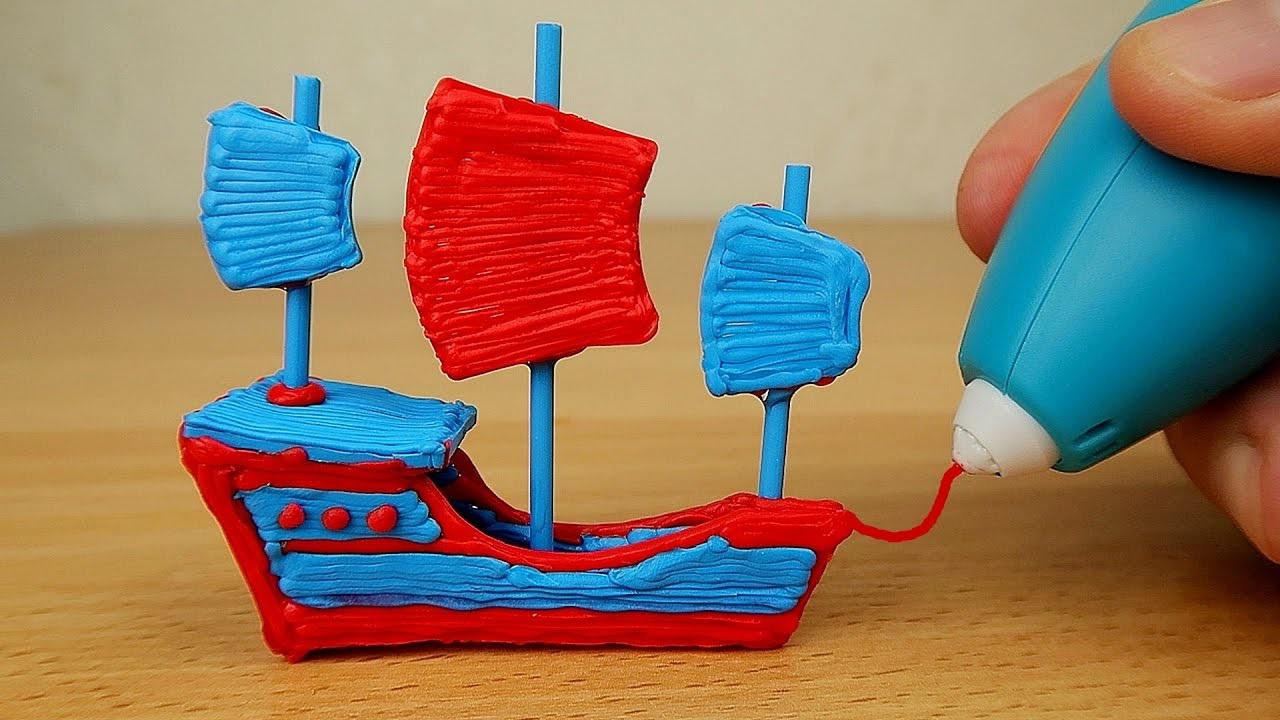 有了3d打印笔可以干什么? 小哥随手一画,竟打造出一艘海盗船