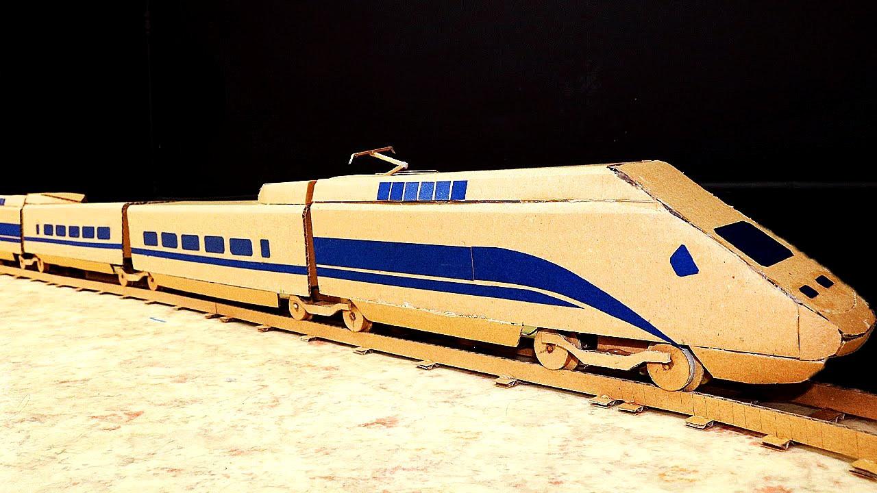 大神实力秀技,制作纸板"高速列车",开关一按列车就启程!