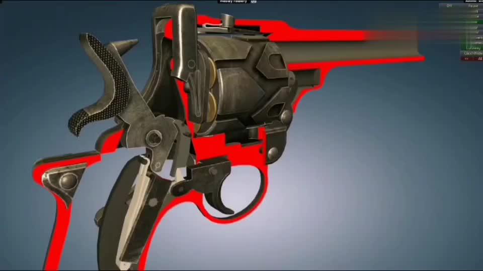 韦伯利福斯韦里自动转轮手枪的3d动画演示
