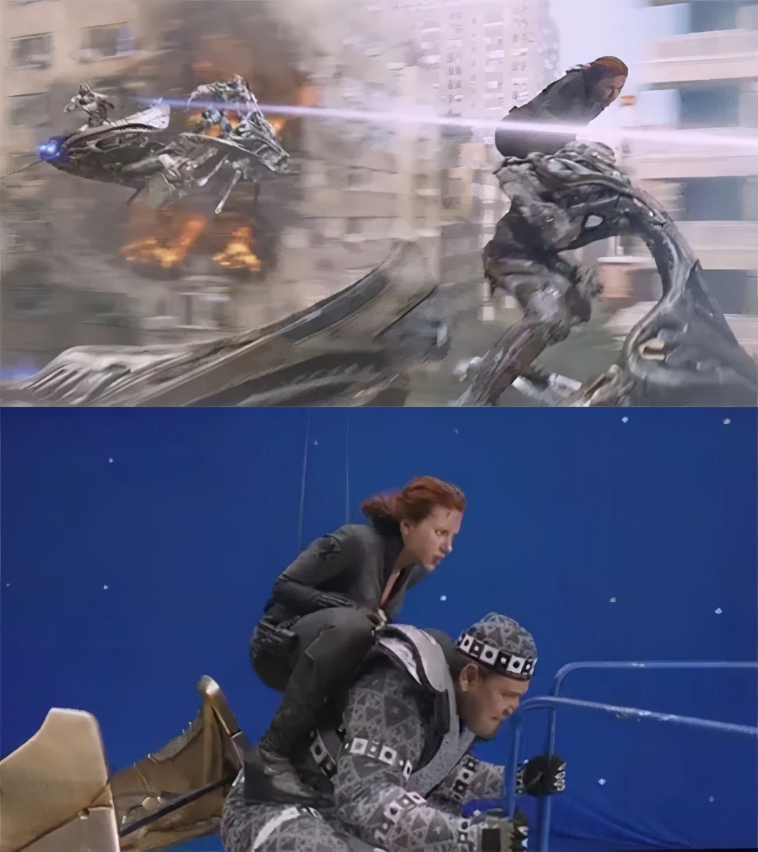 类人生物大多是全身特效,比如《复联1》里的齐塔瑞人:最戳我笑点的