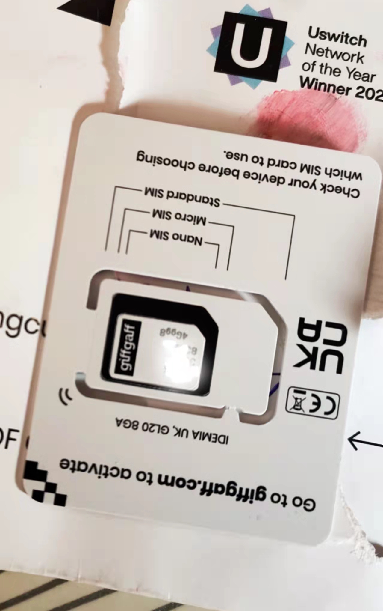 零月租的互联网手机卡giffgaff值得体验