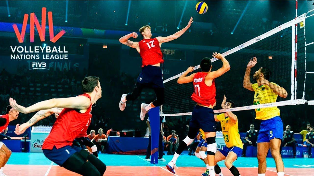 暴力美学 慢动作欣赏男排队员的大力跳发