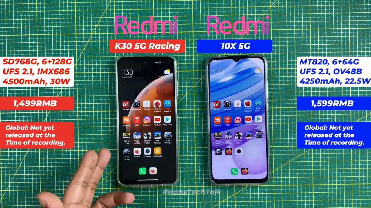 天玑820挑战骁龙768g,红米10x 5g与红米k30 5g谁更强?