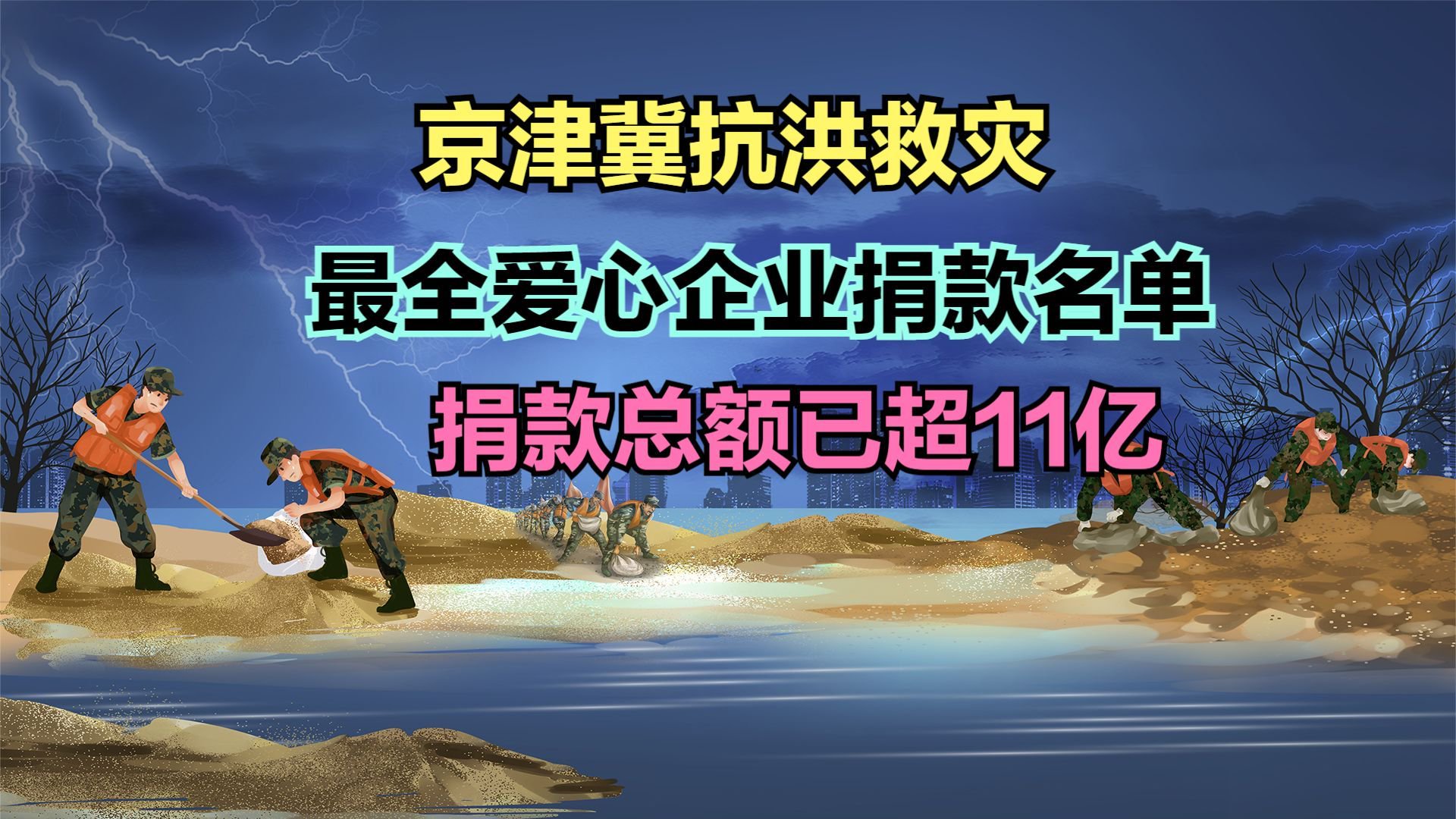 京津冀抗洪救灾捐款爱心企业名单,3个超1亿,捐款总额已超11亿!_新浪新闻