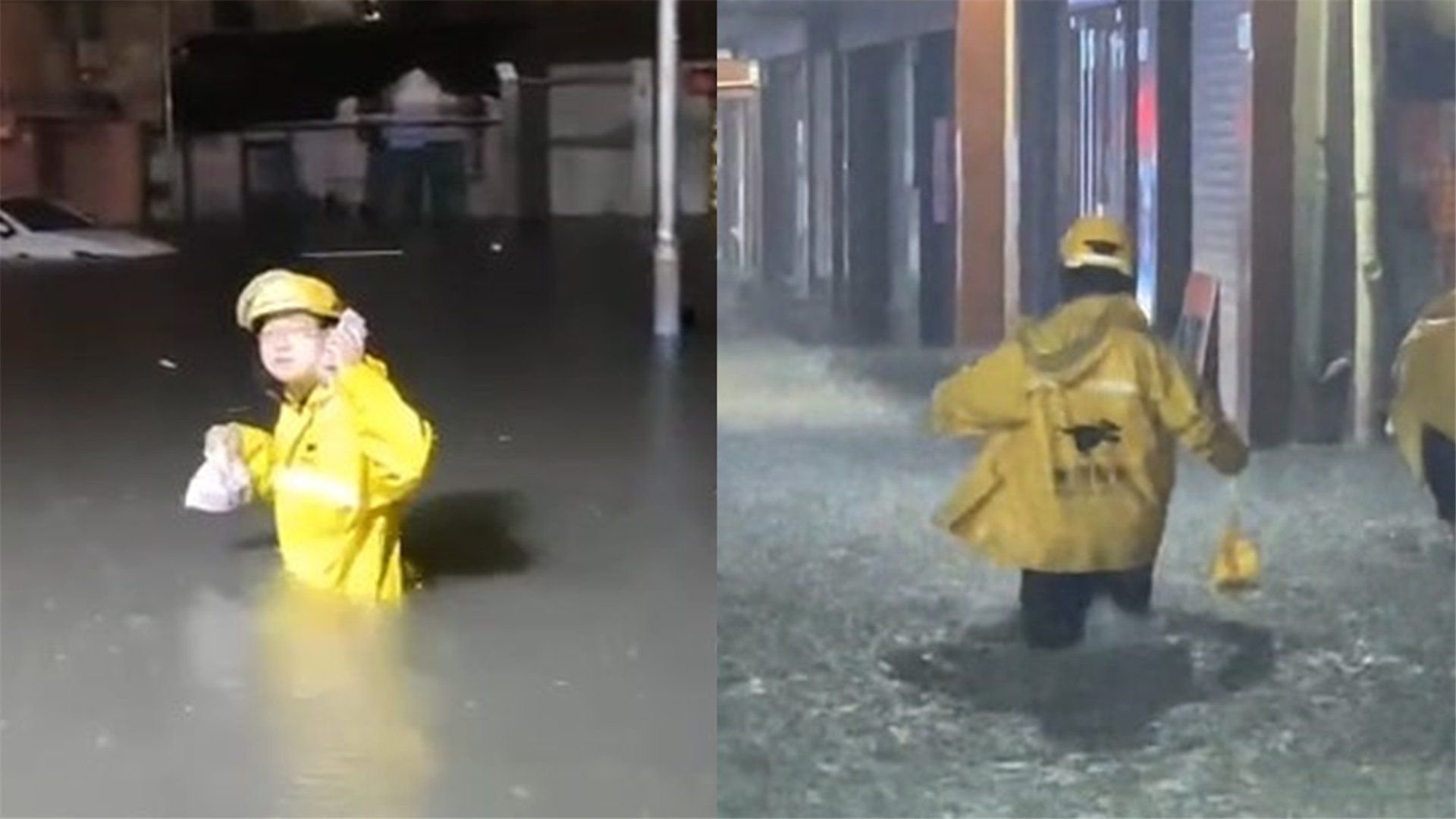 50秒看暴雨中深圳外卖小哥们艰难送餐，美团回应：一般会限制|深圳 |暴雨 |外卖小哥_新浪新闻
