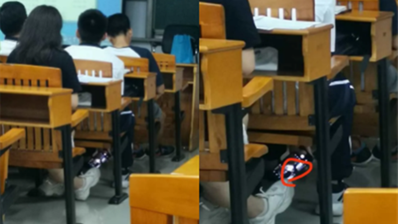 网曝男生高校教室偷拍女生裙底被后排学生发现后拍下 网曝男生高校教室偷拍女生裙底被后排学生发现后拍下