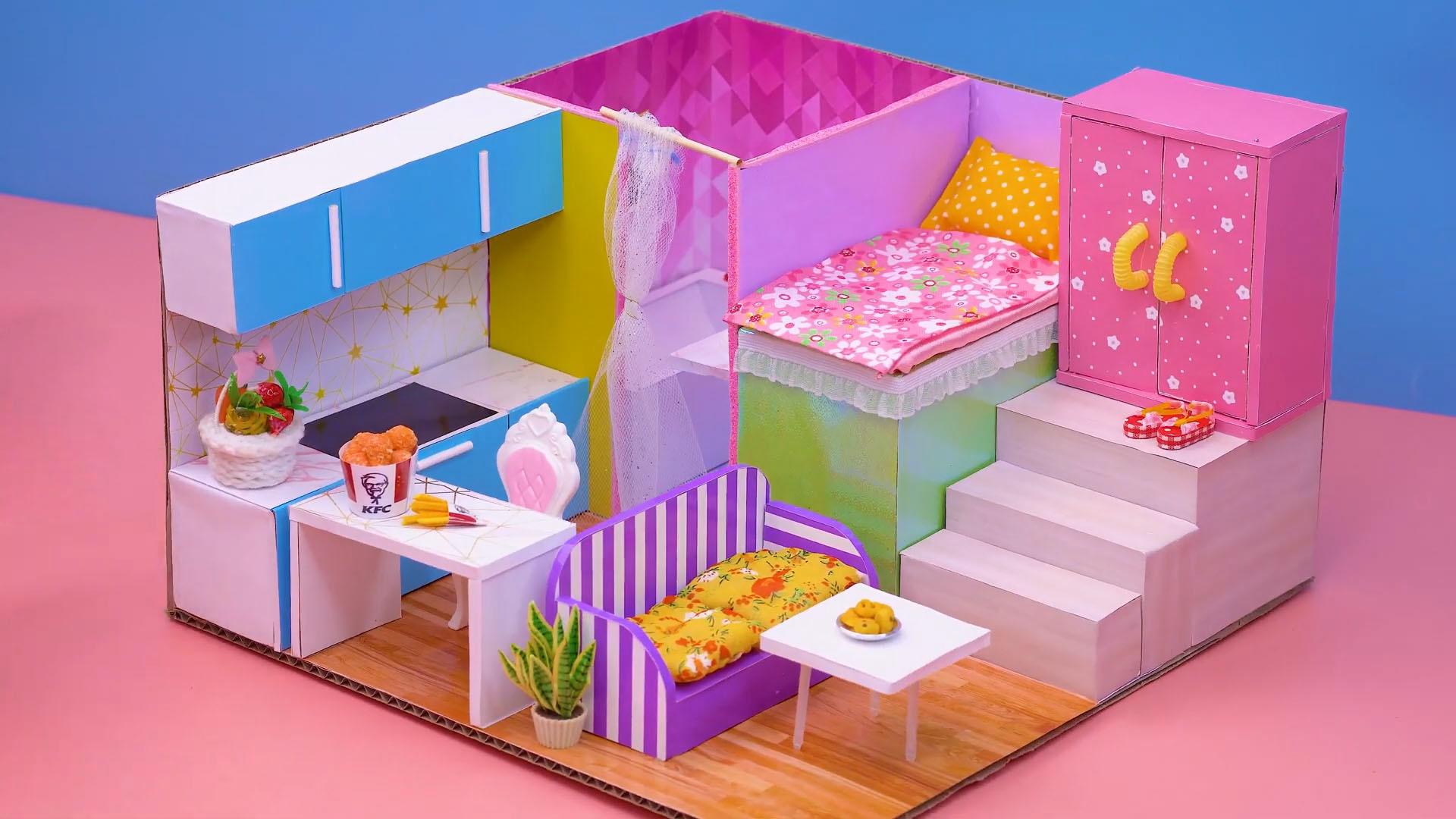 diy迷你娃娃屋,长发公主的灯塔城堡