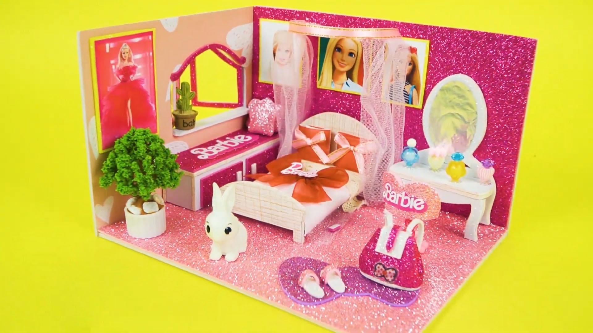 diy迷你娃娃屋,芭比公主的亮晶晶卧室__财经头条