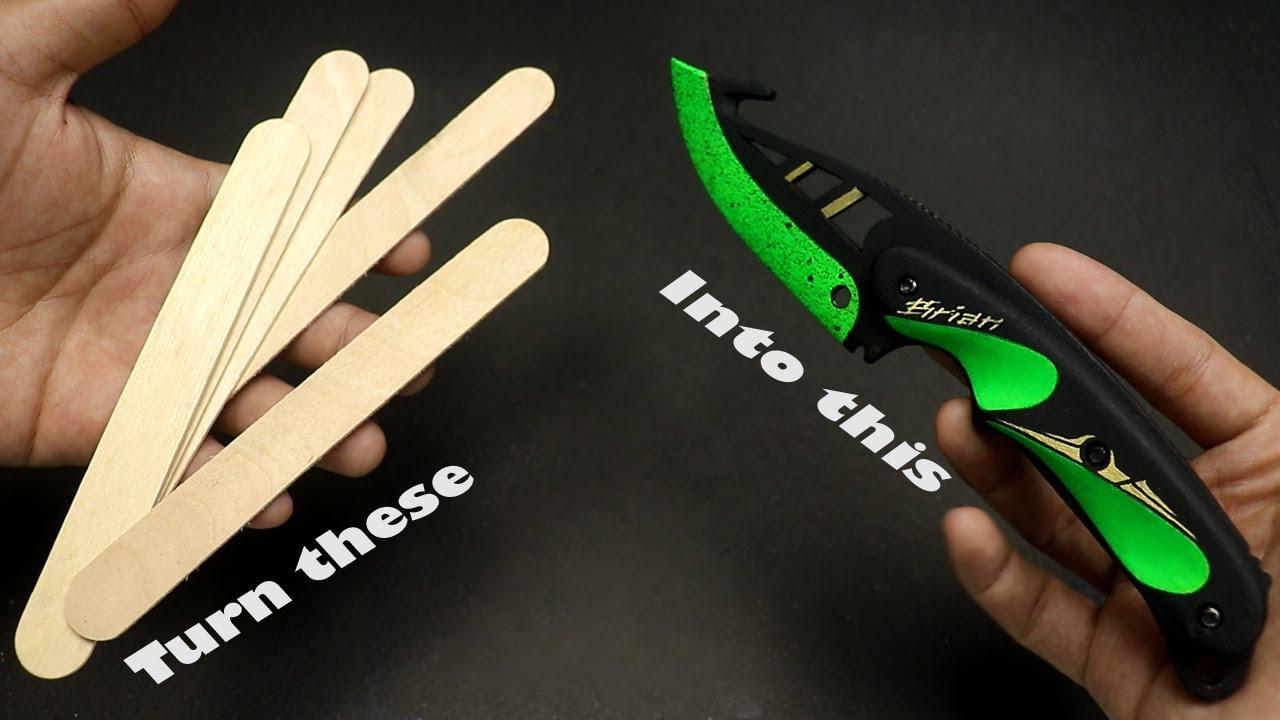 大神的神操作用雪糕棒制作cs反恐精英模型刀