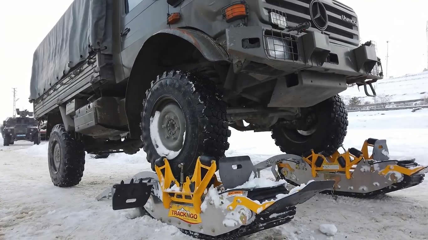 把汽车变成坦克强悍的汽车雪地履带轮