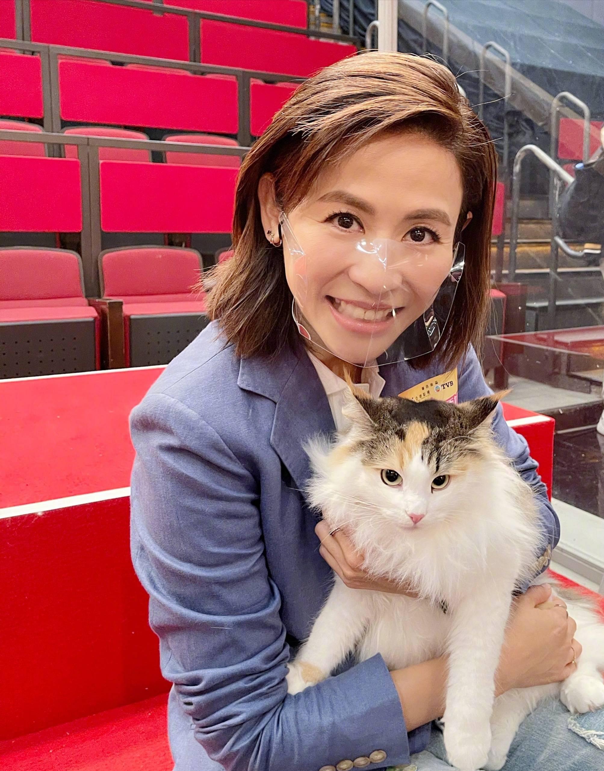 tvb女神宣萱颜值抗打紫色西装配补丁牛仔裤显年轻哪像51岁