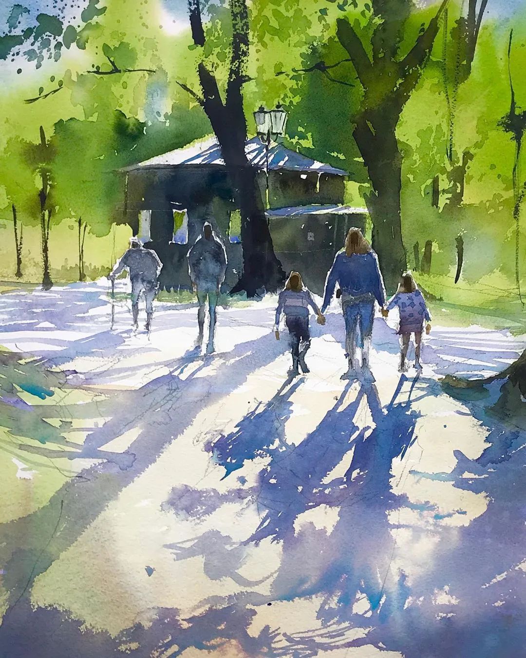 水彩的四季魔术光影,简直太美了