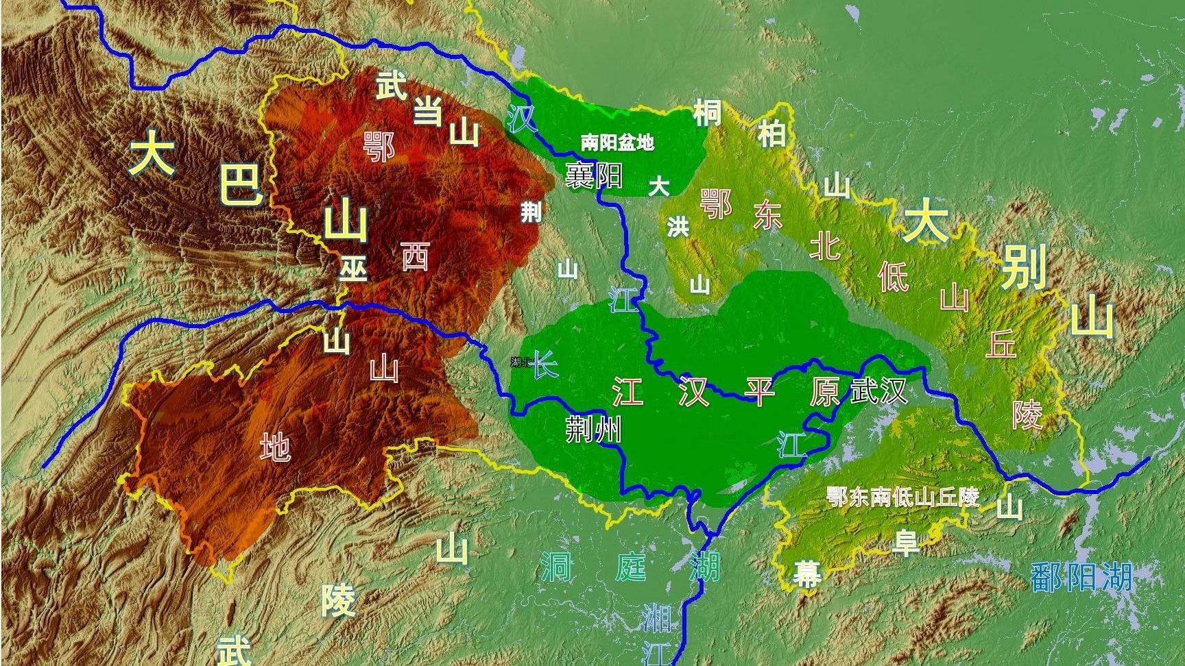 武汉地形图高清版大图图片