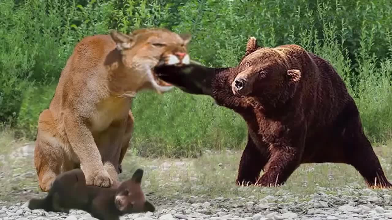 棕熊奋起反击!上演精彩追猎大战!