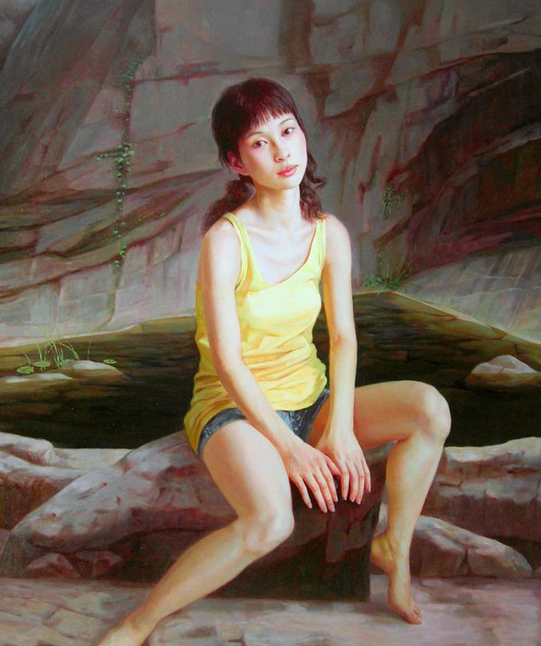 范学贤写实人物油画作品__财经头条