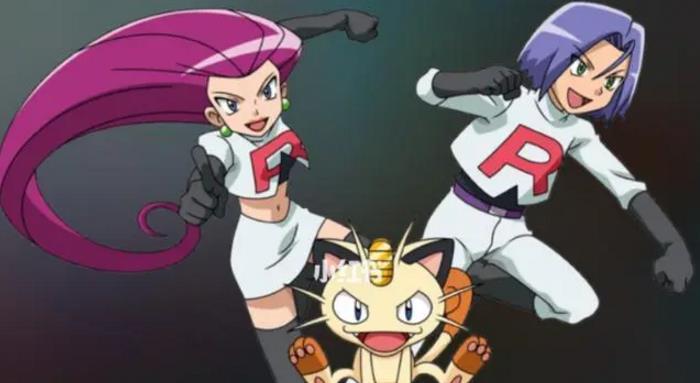 只不过,这里的火箭队从反派三人组,被拆分成了2个好人,1个坏人的角色