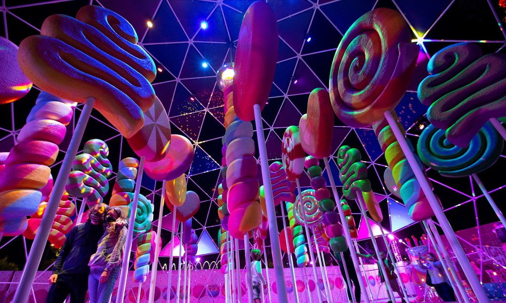 美国加州糖果主题公园 甜蜜体验各类酷炫装置