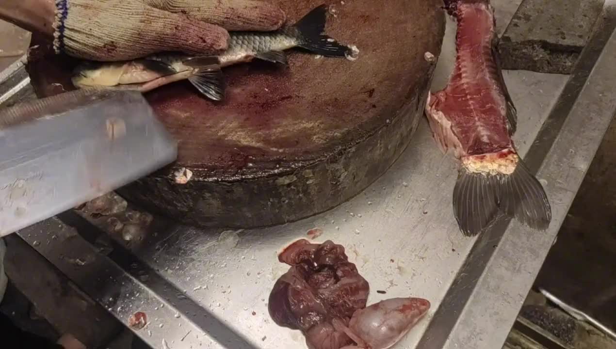 难怪饭店上菜那么快,后厨师傅一分钟杀一条鱼,这速度能不快吗