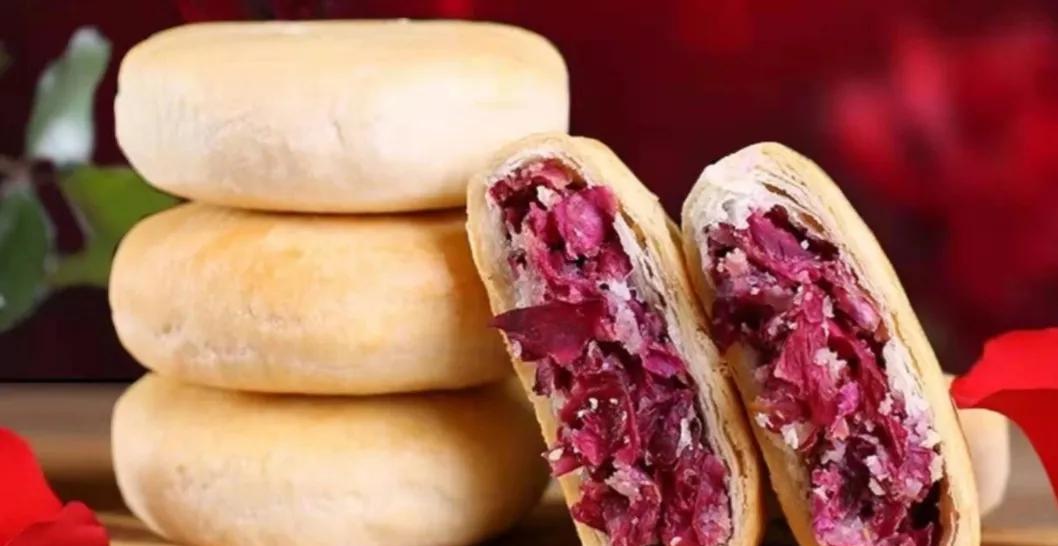 春天的美食玫瑰鲜花饼酥脆掉渣低脂低糖