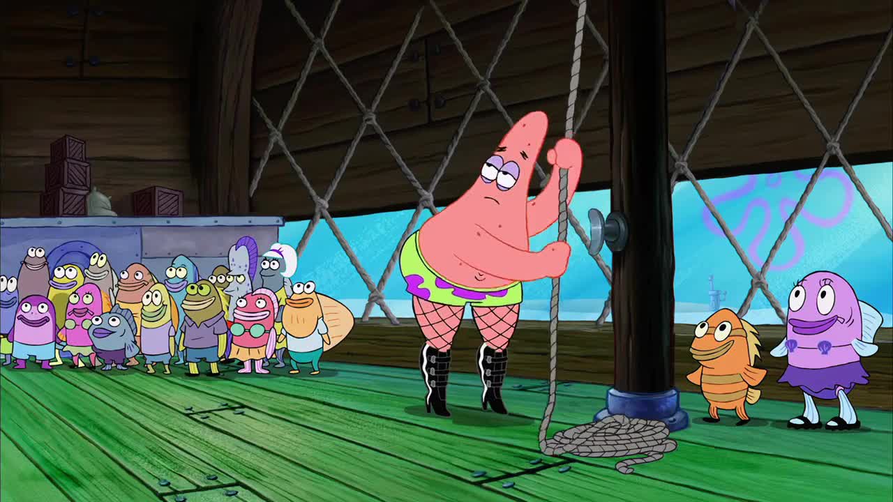 派大星成熟了,穿上了黑丝与高跟鞋