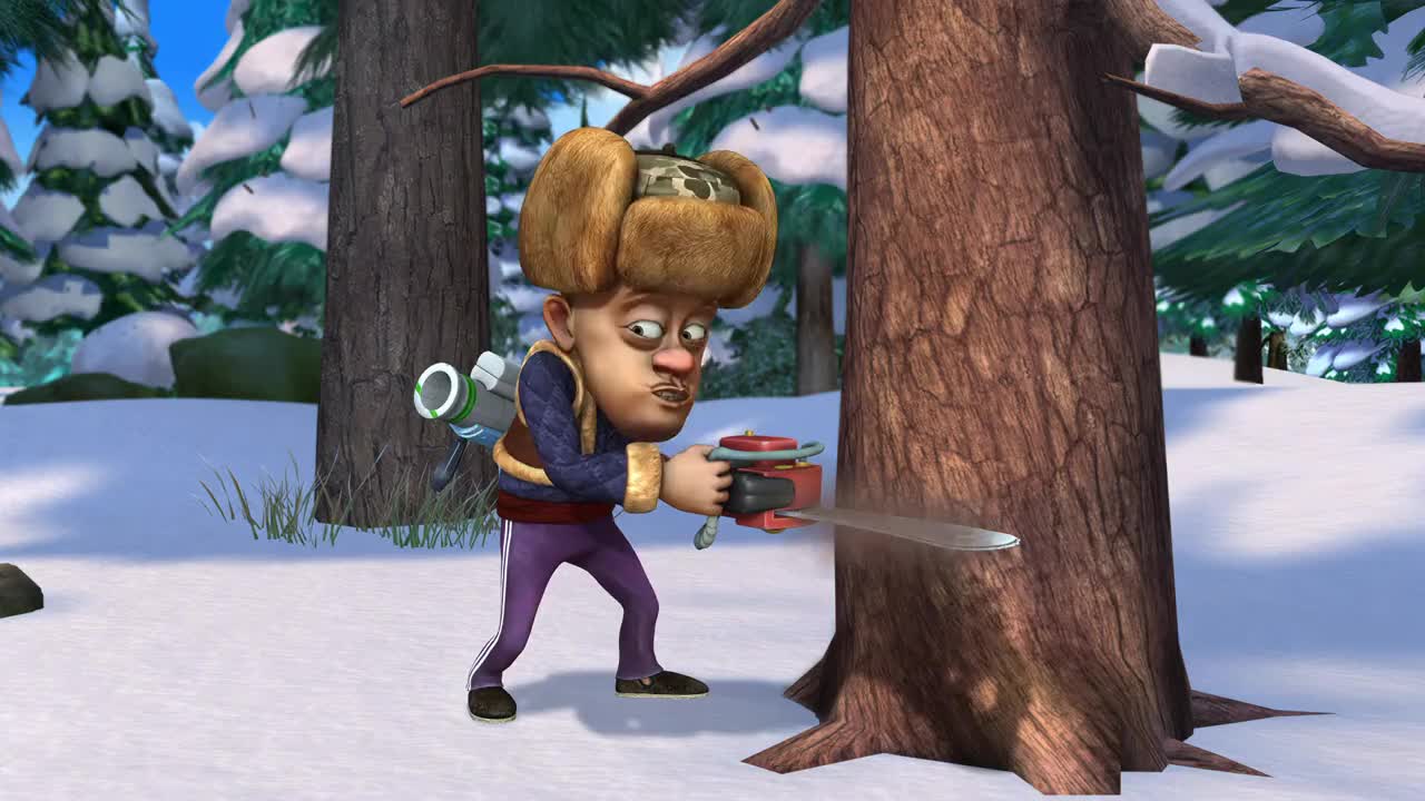 熊出没光头强又有新发明了利用吸尘器原理制造出无敌雪球枪