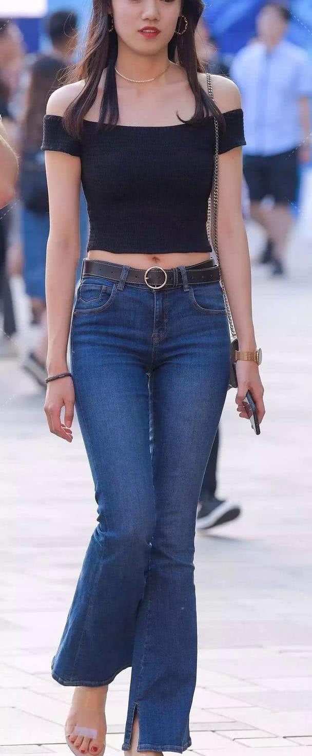 时尚高挑牛仔裤小姐姐,气质又显瘦减龄!